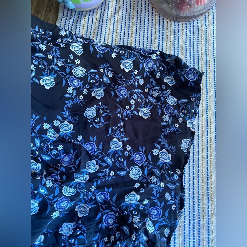 SANDRO Paris Womens Sz34 XS Black Blue Floral Silk Heart Romper Jumpsuit NWT - Picture 10 of 16